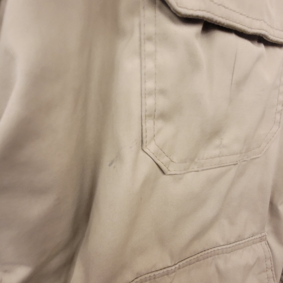 Lg Woolrich Men’s Khaki Insulated Field Barn Jacket Plaid Lined Corduroy Collar - Picture 5 of 9